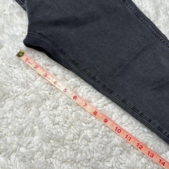 Madewell Stovepipe Black Charcoal Wash Jean Raw Hem Denim High Rise Bottoms - Picture 13 of 14